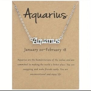 Aquarius English Letter Zodiac Pendant Necklace